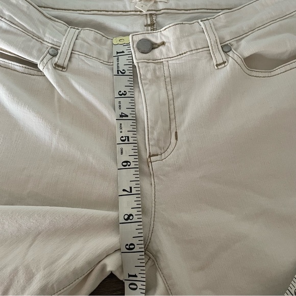 Eileen Fisher Off White Cream Straight Leg Mid Rise Organic Cotton Cropped Jeans - Picture 13 of 14